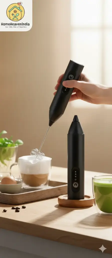 Rechargeable Mini Electric Coffee/Milk Frother & Hand Blender | Egg Beater & Foamer for Kitchen