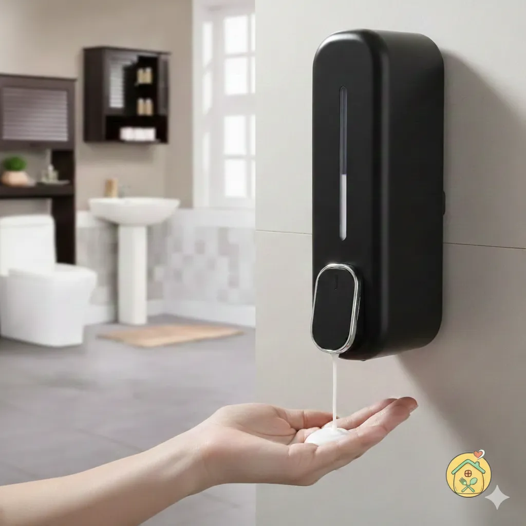 Stylish Wall Mounted Soap Dispenser (400ml) | Bathroom and Kitchen Liquid Dispenser Bottle