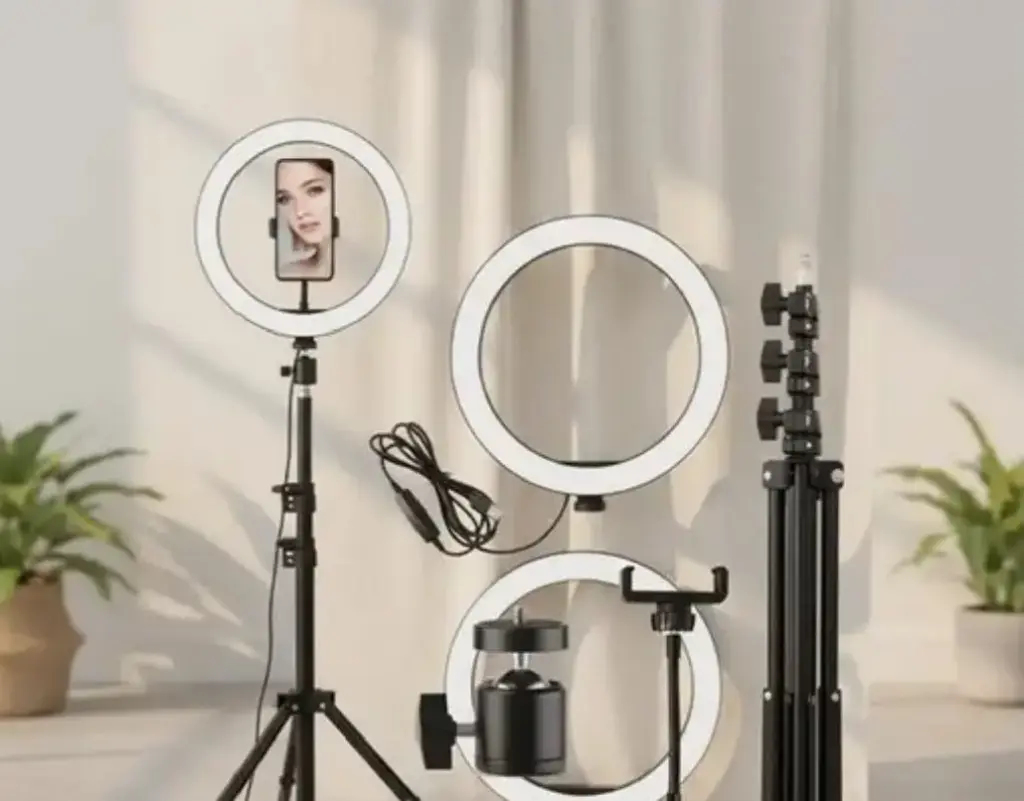 Professional 10-Inch LED Ring Light with 7-Feet Tripod Stand | Perfect for Vlogging, Reels & Makeup
